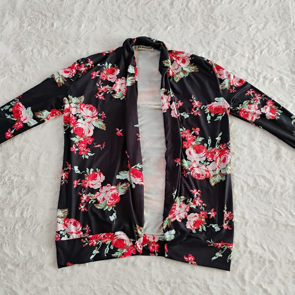 EcoWish Floral Print Cardigan
